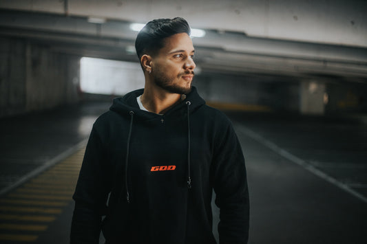 HOODIE GOD NEON ORANGE PRIME