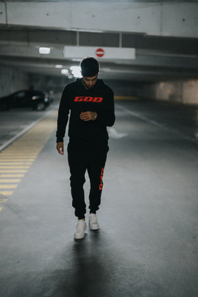 TRACKSUIT «DOUBLE ORANGE GOD» PRETO